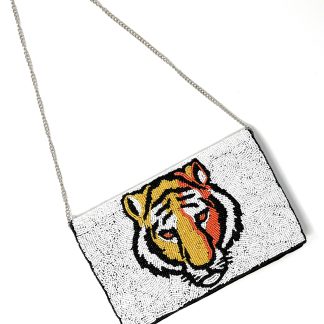 Wild Tiger Hand-Beaded Crossbody Bag