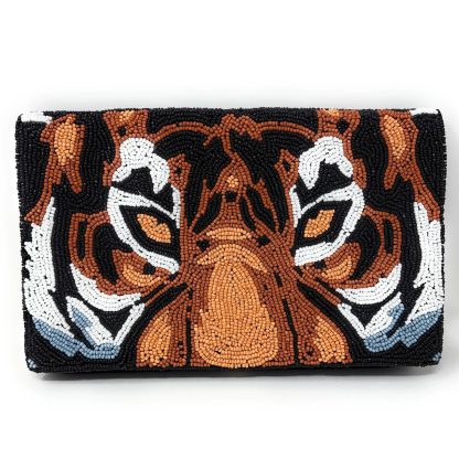 Wild Totem Hand-Beaded Tiger Head Evening Bag - Image 9