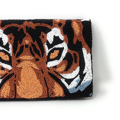 Wild Totem Hand-Beaded Tiger Head Evening Bag - Image 6