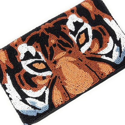 Wild Totem Hand-Beaded Tiger Head Evening Bag - Image 5