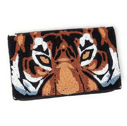 Wild Totem Hand-Beaded Tiger Head Evening Bag - Image 2