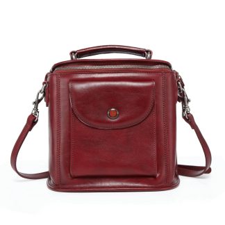 Top-grain cowhide niche retro commuter bag