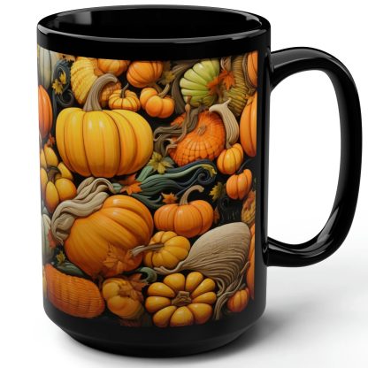 Pumpkin Feast Black Glaze Mug - Image 5
