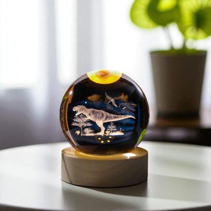 Inner-carved crystal dinosaur night light ornament - Image 2
