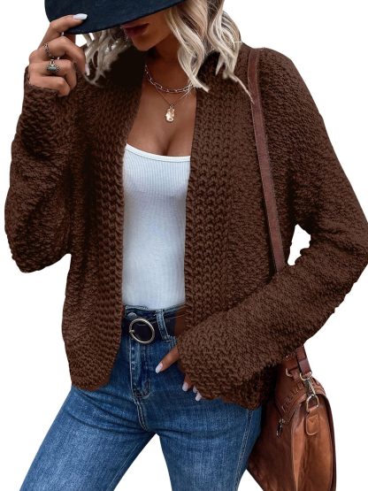 Brown chunky-knit cardigan - Image 6