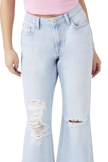 Retro gyaru high-waisted slim-fit flared trousers - Image 5