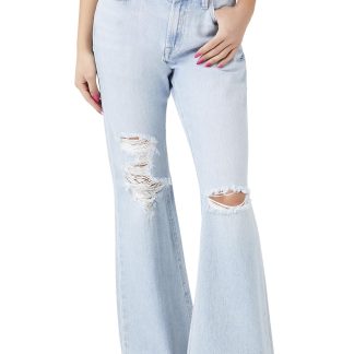 Retro gyaru high-waisted slim-fit flared trousers