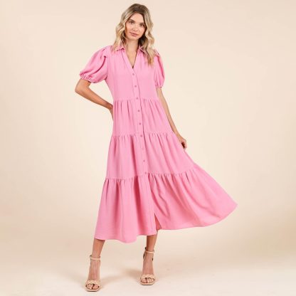 Retro sweet girl style shirt collar cake dress - Image 2