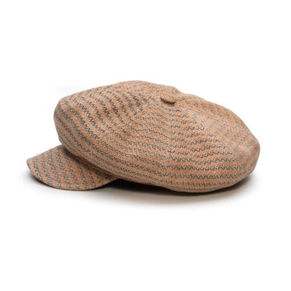 Orange-gray wavy wool newsboy cap - Image 6