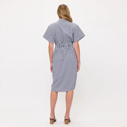 Retro and Fresh Plaid Waist Shirt Dress - Image 2