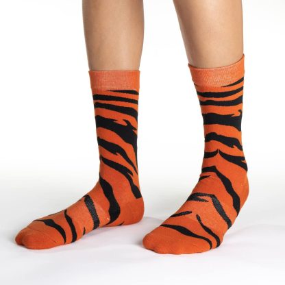 Wild tiger print contrasting socks