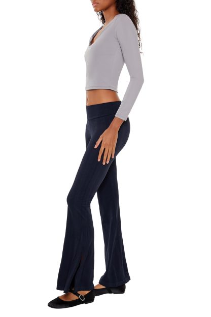 Elastic slim retro flared trousers - Image 3