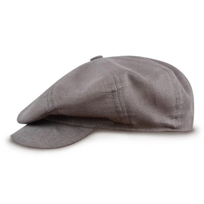 Light gray linen newsboy cap - Image 6