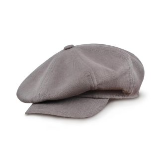Light gray linen newsboy cap