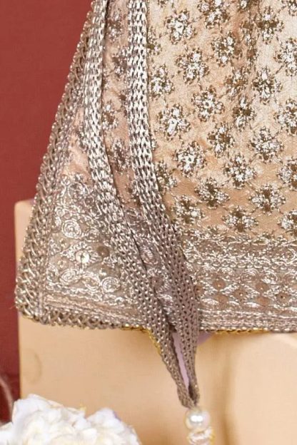 Champagne gold embroidered tassel drawstring bag - Image 3