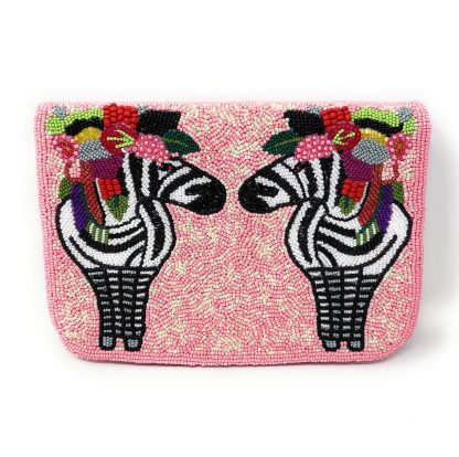Zebra flower hand-beaded crossbody bag - Image 9