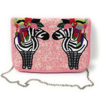 Zebra flower hand-beaded crossbody bag - Image 7