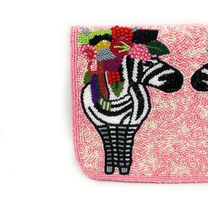 Zebra flower hand-beaded crossbody bag - Image 6