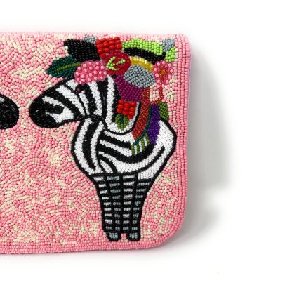 Zebra flower hand-beaded crossbody bag - Image 5