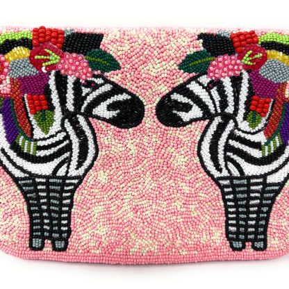 Zebra flower hand-beaded crossbody bag - Image 4