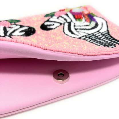 Zebra flower hand-beaded crossbody bag - Image 3