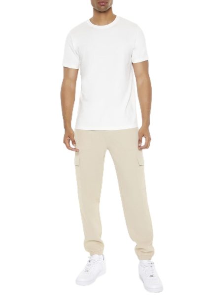 Drawstring waist multi-pocket loose sports trousers