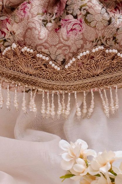 French Palace Pearl Jacquard Drawstring Bag - Image 6