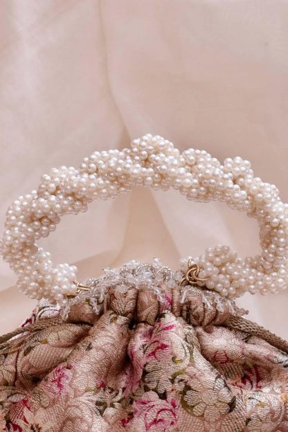 French Palace Pearl Jacquard Drawstring Bag - Image 3
