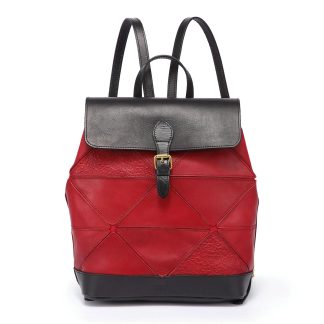 Top-grain cowhide embossed backpack