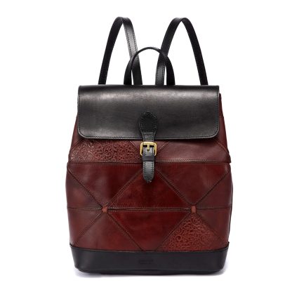 Top-grain cowhide embossed backpack - Image 9