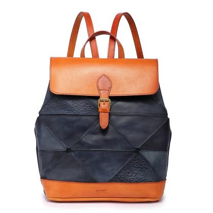Top-grain cowhide embossed backpack - Image 7