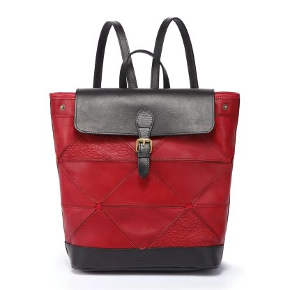 Top-grain cowhide embossed backpack - Image 6