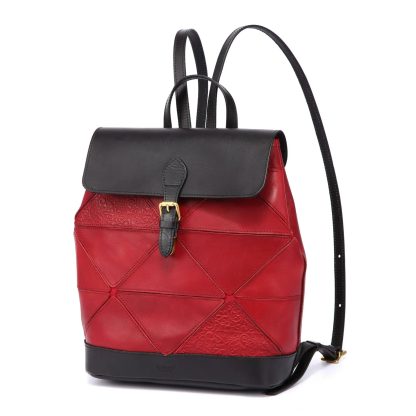 Top-grain cowhide embossed backpack - Image 5