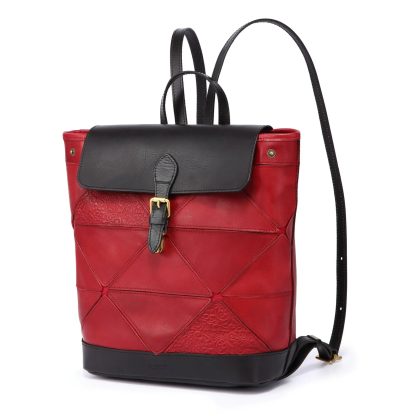Top-grain cowhide embossed backpack - Image 4