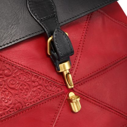 Top-grain cowhide embossed backpack - Image 3