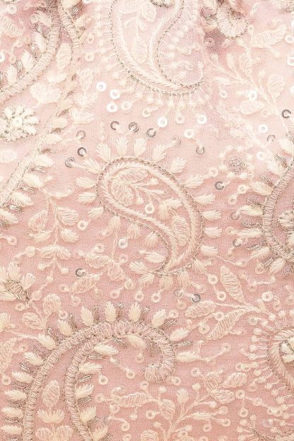 Soft pink pearl embroidered drawstring bag - Image 6