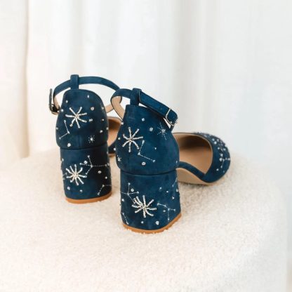 Galaxy Wandering Embroidered Chunky Heel Sandals - Image 6