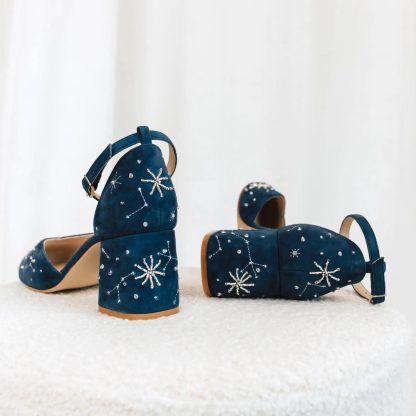 Galaxy Wandering Embroidered Chunky Heel Sandals - Image 3