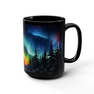 Aurora Forest Black Glaze Mug