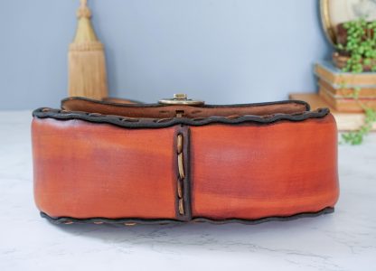 Vintage Sailboat Embossed Leather Crossbody Bag - Image 9