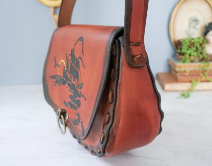 Vintage Sailboat Embossed Leather Crossbody Bag - Image 6