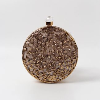 Retro palace-style gold hollow evening bag