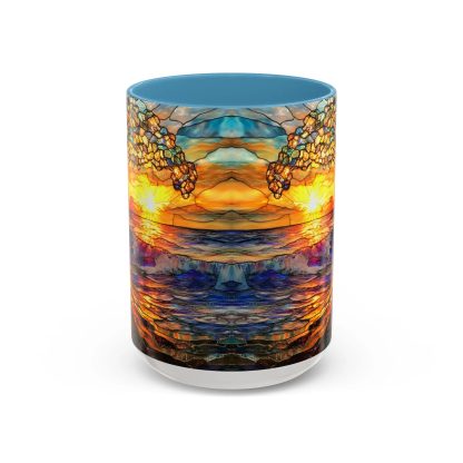 Colorful Wave Sunrise Glass Mug - Image 4