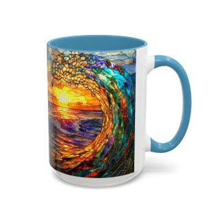 Colorful Wave Sunrise Glass Mug