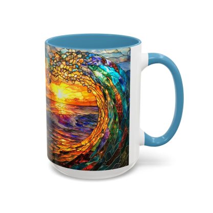 Colorful Wave Sunrise Glass Mug