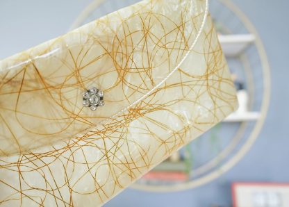 Vintage gilded silk thread and diamond buckle clutch - Image 2