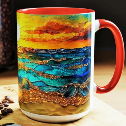 Colored Glass Wave Sunrise Mug - Image 6