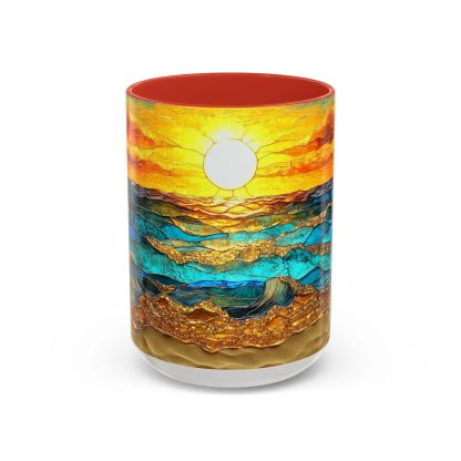 Colored Glass Wave Sunrise Mug - Image 5