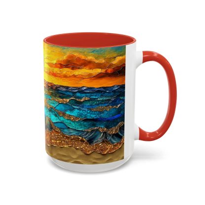 Colored Glass Wave Sunrise Mug