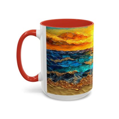 Colored Glass Wave Sunrise Mug - Image 3
